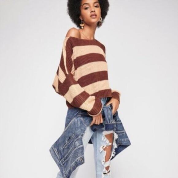 Free People Just My Stripe Slouchy Sweater - Picture 2 of 10